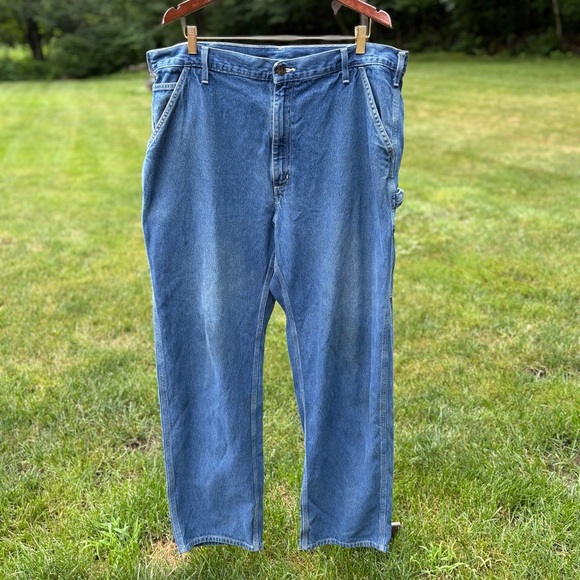 Carhartt Men's Blue Carpenter Work Jeans Medium-Weight Size 40x34” - Picture 1 of 11